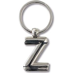 if Sleutelhanger van metaal, alfabet Z, 7 cm, zilverkleurig, 7 cm, klassiek, zilver., Klassiek