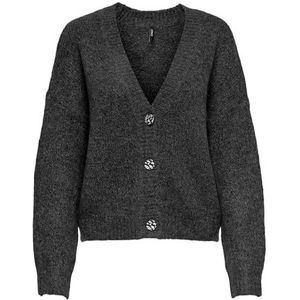 ONLY Onlzoey L/S Nca Knt Cardigan voor dames, donkergrijs gemêleerd