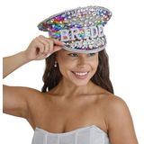 Ginger Ray Witte hoed voor vrijgezellenfeest met regenboogpailletten en kunstparels