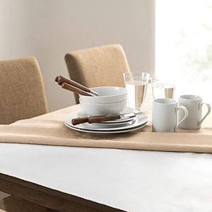 Elrene Home Fashions Luxe tafelbescherming van flanel, gevoerd, duurzaam, 132,1 x 228,6 cm, wit
