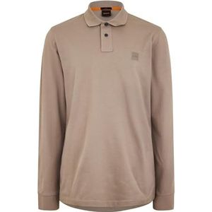 BOSS Regular Fit Polo PASSERBY met Logo Open Brown