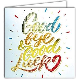 Afie 22051 Gouden Gouden Vierkante Kaart Goodbye and Good Luck Start Succes voor Retreat Suite