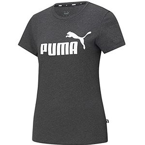 PUMA ESS T-shirt voor dames met logo, Grijs (Dark Gray Heather)