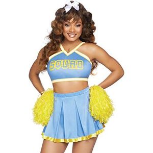 Leg Avenue Cheer Squad Cutie volwassenen Size Kostuum, blauw geel, S/M (EUR 38-40) dames