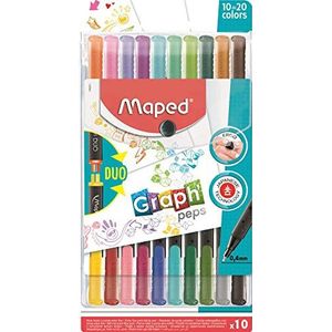 Maped M749251 - Fineliner Graph Peps Duo, 10 potloden, 20 kleuren