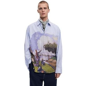 Desigual Cam_artwork T-shirt voor heren, Blauw