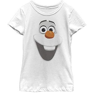 Disney Frozen Olaf Big Face Girls T-shirt wit, Wit