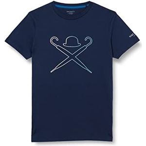 Hackett London T-shirt voor jongens met gewassen logo, marineblauw, 5 jaar, Navy Blauw