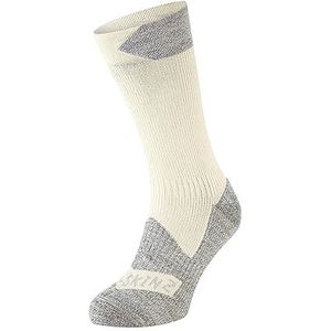 SEALSKINZ Raynham Raynham waterdichte halflange sokken voor alle seizoenen, waterdicht, voor alle seizoenen, uniseks, 1 stuk, Crème/grijs gemêleerd
