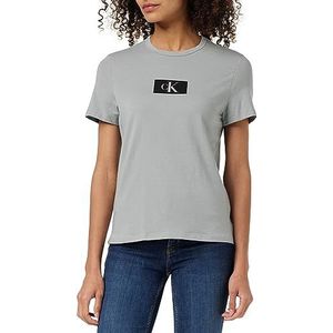 Calvin Klein Dames T-shirts met ronde hals S/S, Grijze Heather