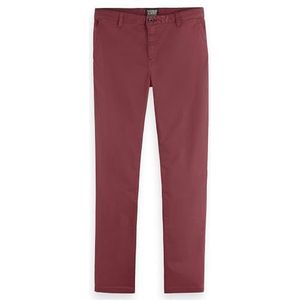 Scotch & Soda Essential Mott Slim Fit Chino van katoen, stretch, chinobroek voor heren, Wijn 0640