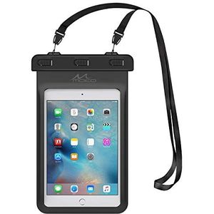 MoKo Universele waterdichte beschermhoes voor iPad Mini 6 2021, iPad Mini 5/4/3/2/1, Galaxy Tab A 8.0/8.4, Tab A7 Lite 8.7, Tab E 8.0, Huawei MatePad M5/T8 - IPX8-gecertificeerd, zwart
