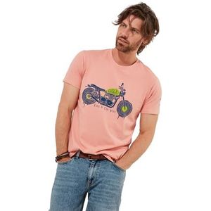 Joe Browns T-shirt graphique à manches courtes Love The Ride pour homme, rose, coupe droite, M, rose, M