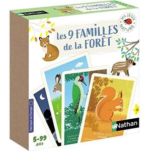 Nathan - Educatief spel – de 9 bosfamilies – voor kinderen vanaf 5 jaar – kaartspel – leer de bosdieren kennen 31701 rood