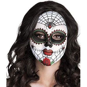 Boland - Miss Dia De Los Muertos masker voor volwassenen, wit, één maat, 97521