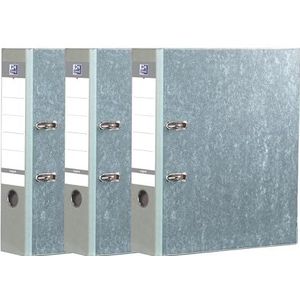 OXFORD Set van 3 mappen met hendel, Smart Pro+, A4XL, rug 80 mm, 2 ringen, grijs