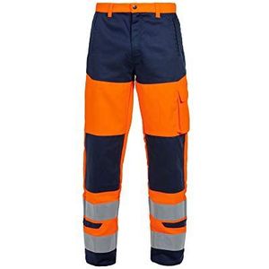 Hydrowear 043496ON-58 broek MELROSE Venture Line, maat 58/S, oranje/marineblauw, Oranje met hoge zichtbaarheid, marineblauw.