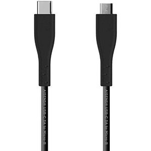 AISENS A107-0350 USB 2.0-kabel, 3 A, USB-C-stekker naar Micro B-stekker, 2 m, zwart