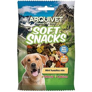 ARQUIVET Zachte snacks voor honden, mini-botten-mix, verpakking van 14 x 100 g, natuurlijke snacks voor honden van alle rassen, prijzen, beloningen, snoep voor honden