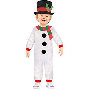 amscan 9912296 kerstkostuum sneeuwpop en premium hoed 18-24 maanden