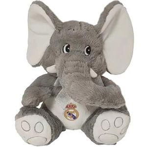 CyP Brands Real Madrid pluche pop, olifant, grijs, 25 cm, officieel product