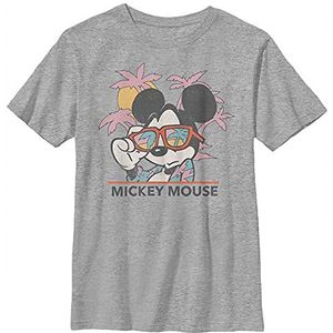 Disney Mickey Cool Tropical Boys T-shirt, grijs gemêleerd, Athletic XS, Athletic grijs gemêleerd