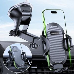 Miracase Mobiele telefoonhouder voor de auto [Ultra stabiel en krachtig zuignap] autotelefoonhouder voor dashboard en voorruit en luchtinlaat [4-in-1] telefoondeur