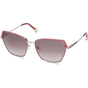 Yalea Lunettes de Soleil Femme, Or rouge brillant W/Bordeaux Parts, 59/16/135