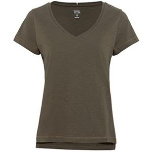 camel active T-shirt en coton biologique pour femme, vert, XS