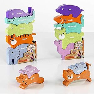 Cefa Toys Eco-Wood puzzel, verschillende dieren, 7-delige set