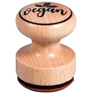 Rayher Houten stempel ""Vegan"" rond Ø 3 cm houten stempel houten stempel boterstempel ronde stempel