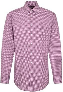 Seidensticker Chemise d'affaires pour homme - Coupe droite - Doux - Col Kent - Manches longues - 100% coton, Rose, 44