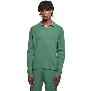 Urban Classics T-shirt côtelé surdimensionné à manches longues pour homme, vert feuille, S