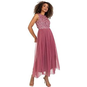 Maya Deluxe Midaxi Damesjurk Frosted Pink, Roze Desert