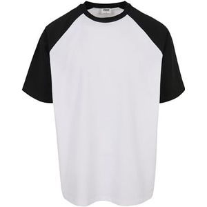 Urban Classics Oversized Raglan Biologisch Katoen Heren T-Shirt 2 kleuren XS-5XL, Wit/Zwart