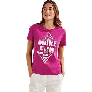 Cecil Femme T-shirt à manches courtes imprimé B320225, Rose cool, XS
