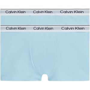 Calvin Klein Lot de 2 boxers Trunks pour enfant en coton avec stretch, bleu, 8-10