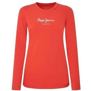 Pepe Jeans New Virginia Ls N T-shirt voor dames (1 stuk), Rood (Crispy Red)