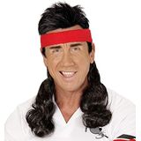 WIDMANN MILANO PARTY FASHION Pruik met krullend haar en hoofdband, jaren 80, tennisspeler, pruik met lang haar