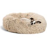 Best Friends by Sheri The Original Calming Donut, kattenkussen met hoogpolig, afneembare hoes met ritssluiting, taupe, 58 x 58 cm, S