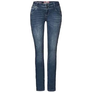 Street One A375919 Jeans, gebreid, Mid Indigo Wash, 33W x 32L dames, Blauw