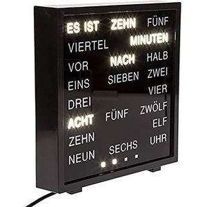 Out of the Blue 79/3263 - klok met woordweergave Duits, ca. 16,5 x 16,5 cm van kunststof, met adapter