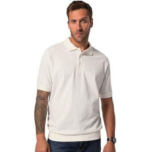 JP 1880 Poloshirt, Basic, Buikfit, Halbarm, Piqué, XL tot 10XL Poloshirt voor heren, Gebroken wit, 4XL