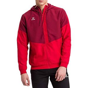 Erima Squad Tracktop herenjack met capuchon, wijnrood/rood