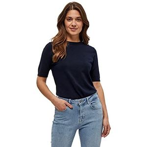 Minus pamela dames gebreid shirt, 542 Black Iris Solid