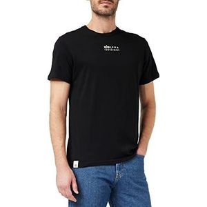 ALPHA INDUSTRIES Organics Emb T-shirt met korte mouwen voor heren, organisch zwart