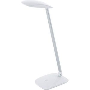 EGLO Led-tafellamp Cajero, 1-vlammige tafellamp met touch, dimbaar, USB-lamp, bureaulamp, modern, minimalistisch van hoogwaardig kunststof, bureaulamp in wit