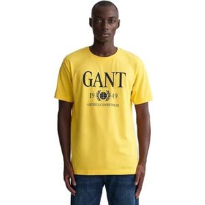 GANT T-shirt Retro Crest T-shirt heren, Warm Geel