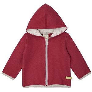 loud + proud Veste en laine certifiée GOTS pour fille, rouge, 62-68