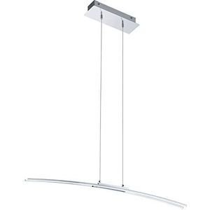 EGLO LED hanglamp Lasana, 1 lichtpunt, hanglamp van aluminium, staal, kunststof, kleur: chroom, wit